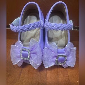 Purple Kids Shoes with Bow Detail